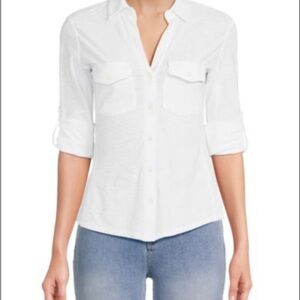 Women's White Button-Up Shirt